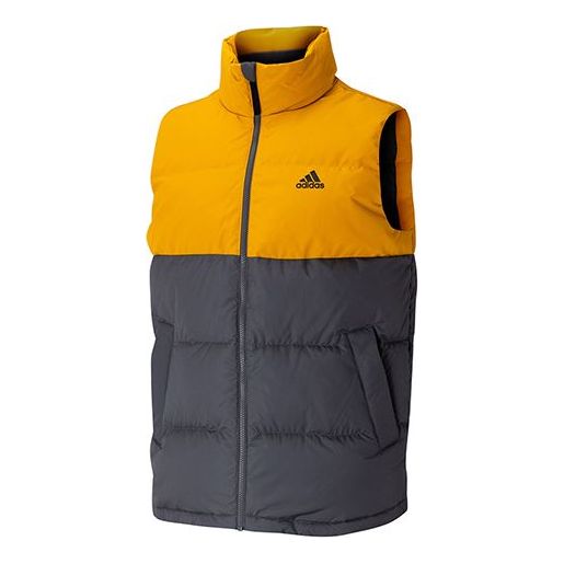adidas Down Vest Outdoor protection against cold Stay Warm Stand Collar Sports Yellow Black Colorblock GE9996