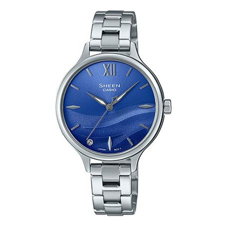 CASIO SHEEN Series SEA WAVE Subject Stylish Simplicity Watch Artificial Sapphire Gradient Blue Sapphire Crystal SHE-4550D-2BUPR