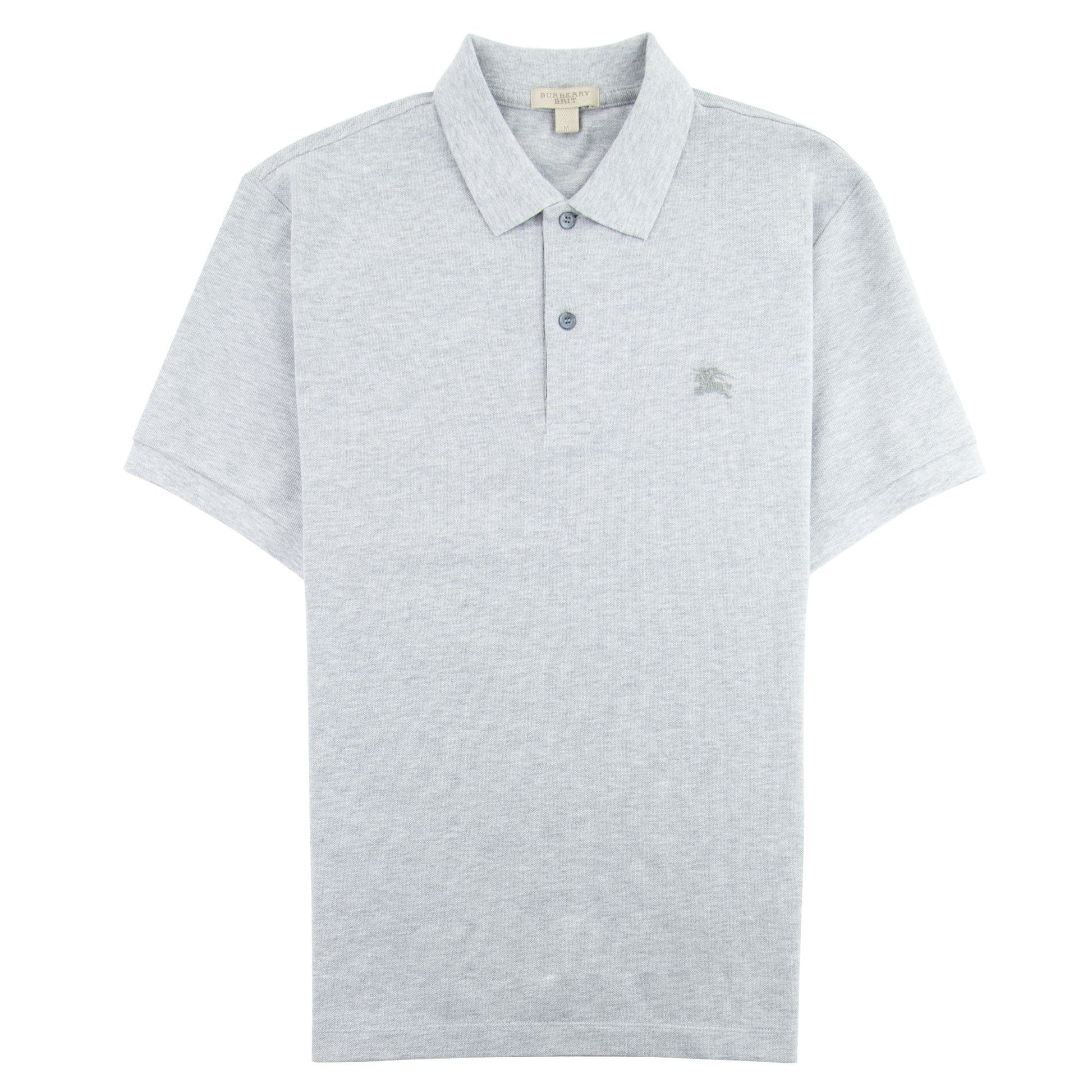 Burberry Oxford Short Sleeve Polo Light Grey