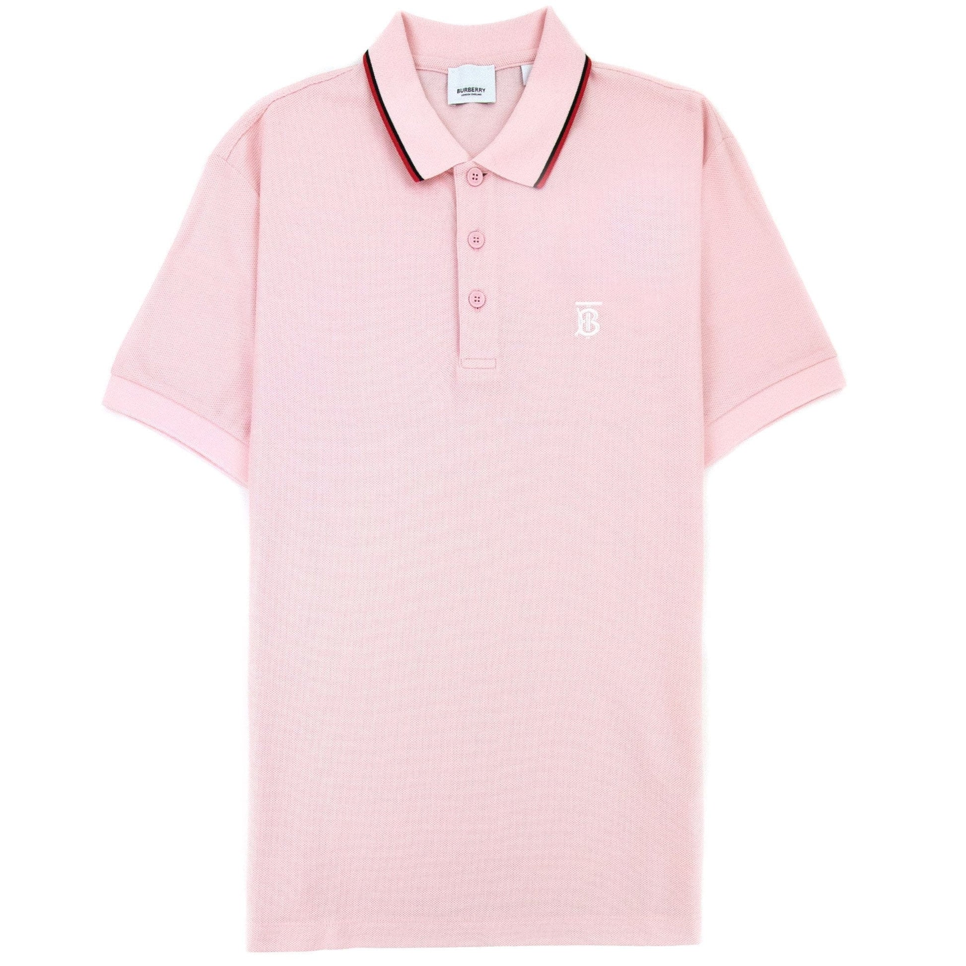 Burberry Twin Tipped Monogram Motif Polo Shirt Frosted Pink