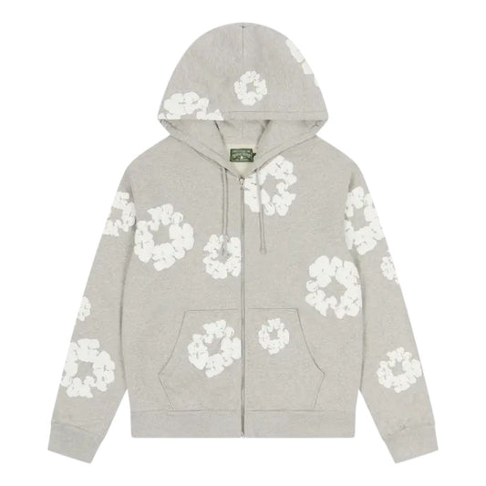 Denim Tears Cotton Wreath Zip Hoodie 'Grey' SS25TZH11412037