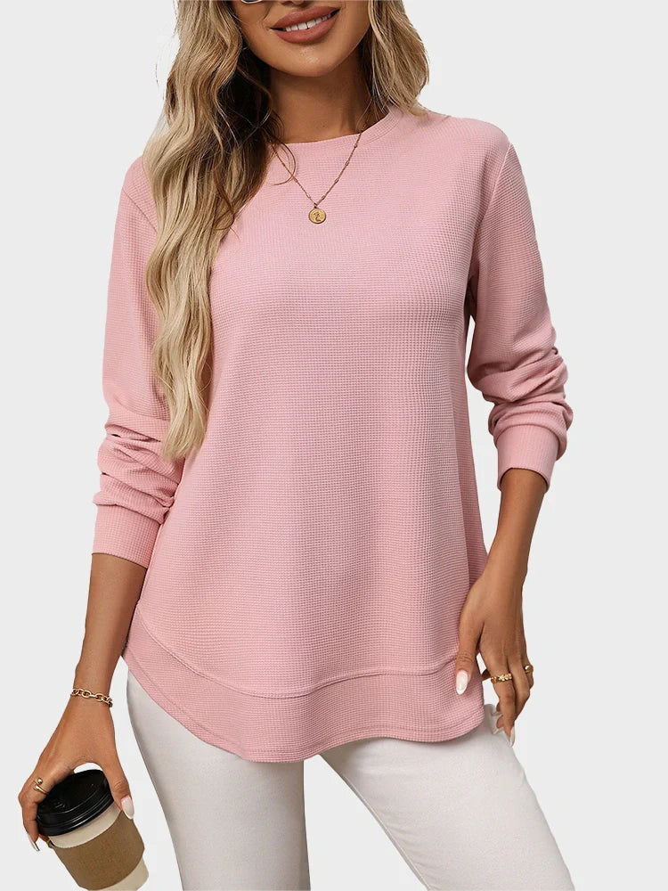 Women’s Waffle Knit Long Sleeve Top