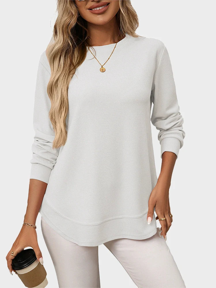 Women’s Waffle Knit Long Sleeve Top