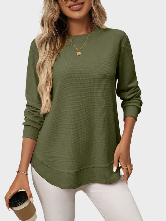 Women’s Waffle Knit Long Sleeve Top
