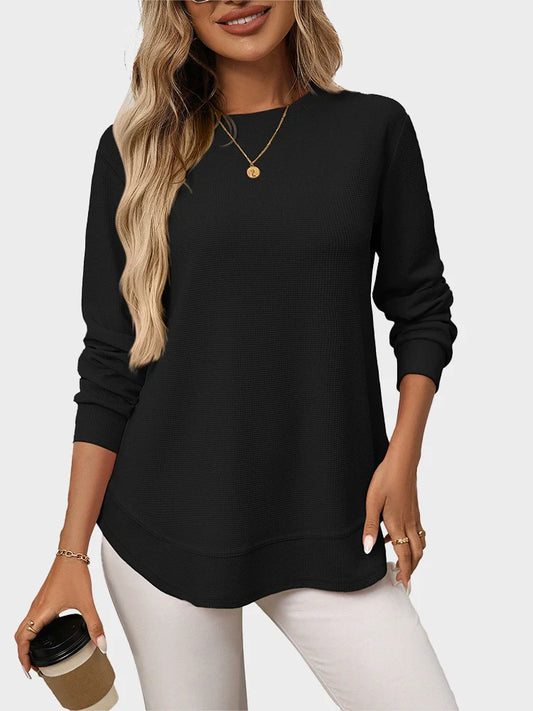 Women’s Waffle Knit Long Sleeve Top