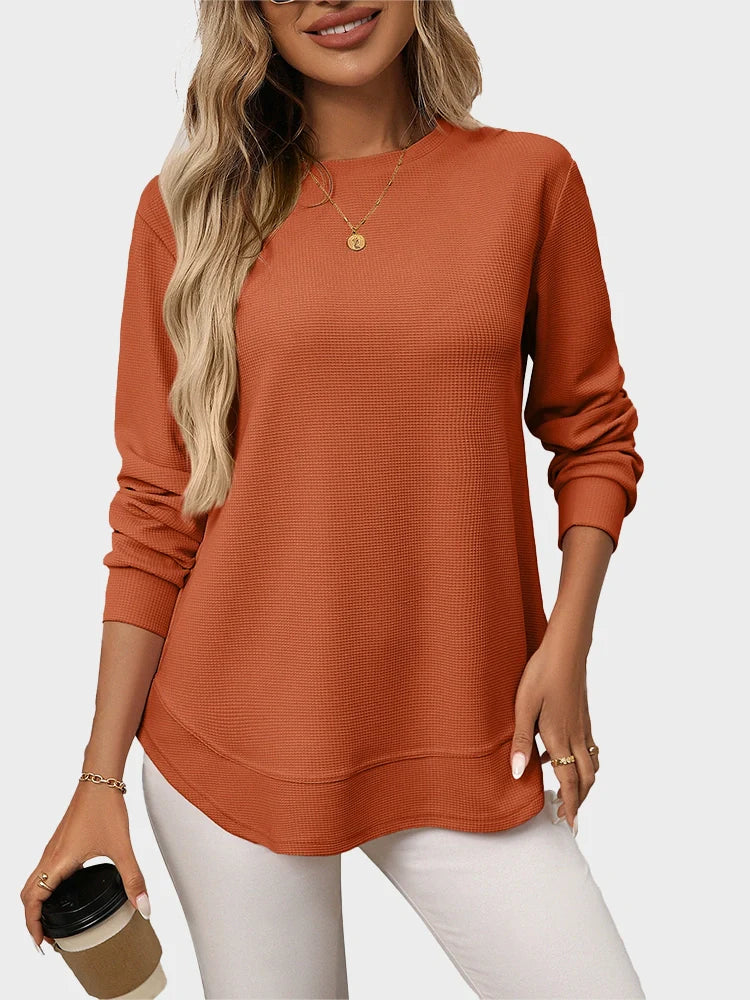 Women’s Waffle Knit Long Sleeve Top