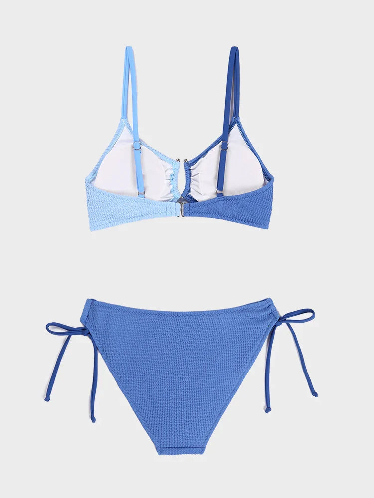 Cheeky High-Cut Color Block U-Wire Bikini Set