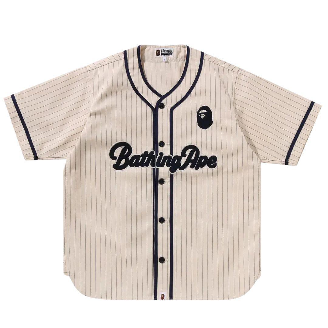 BAPE 'A BATHING APE' BASEBALL T-SHIRT IVORY