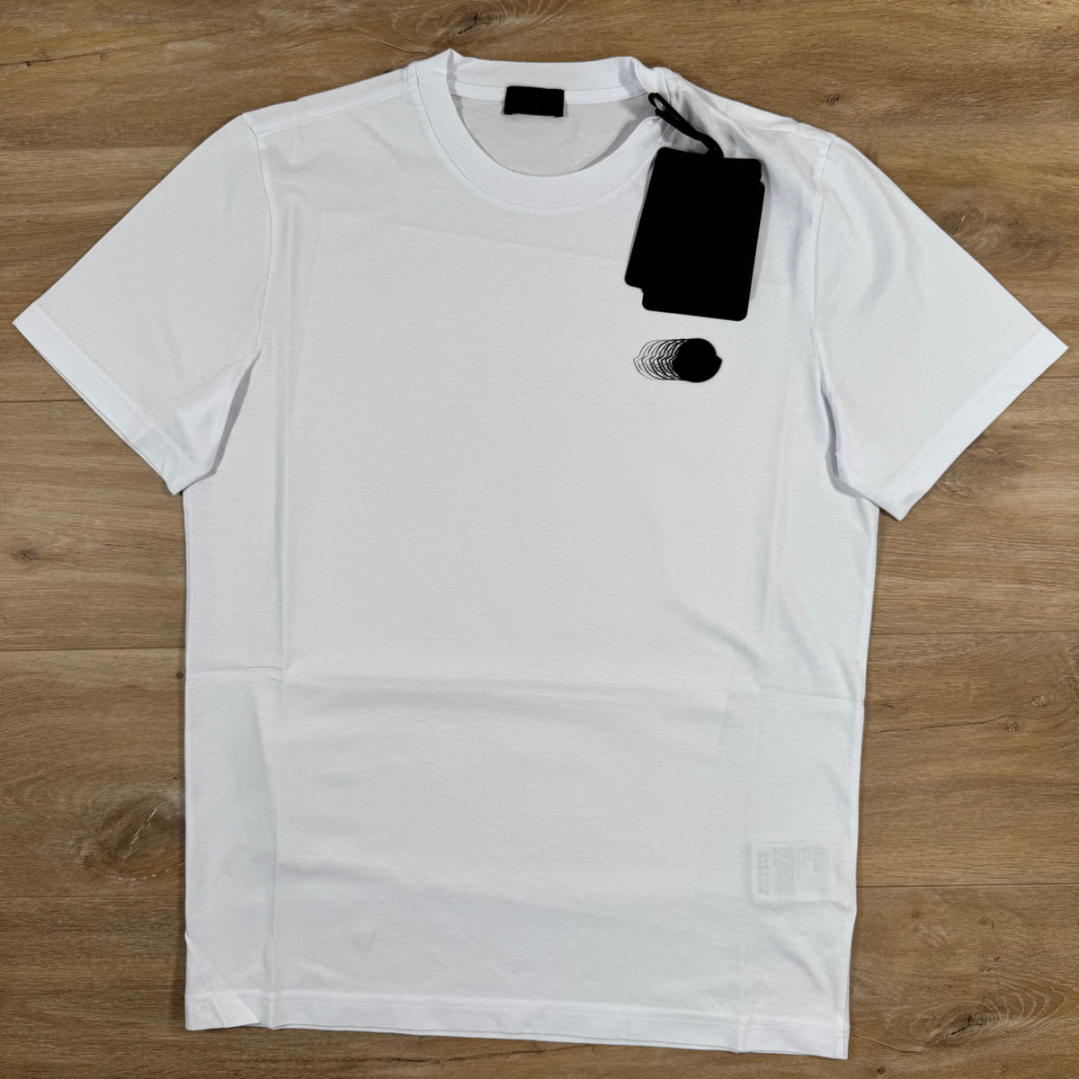 Moncler Faded Logo Motif Cotton T-Shirt in White