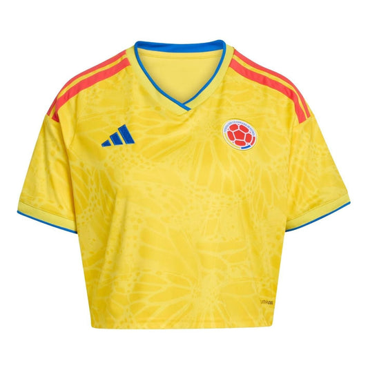 (WMNS) adidas Colombia 26 Home Cropped Jersey Asia Sizing 'Impact Yellow' KE8087