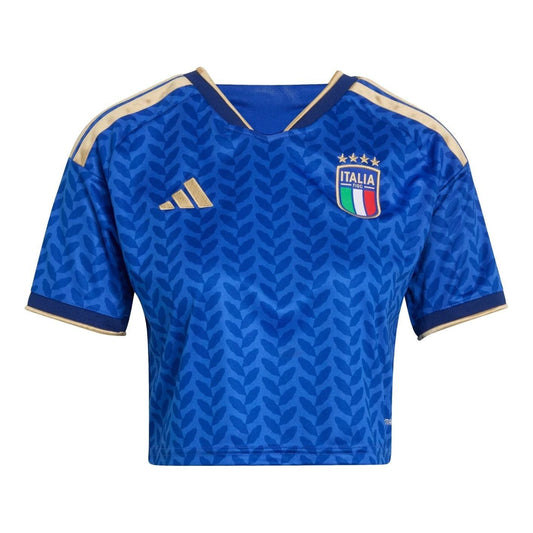 (WMNS) adidas Italy 26 Home Cropped Jersey Asia Sizing 'Bold Blue' KE8081