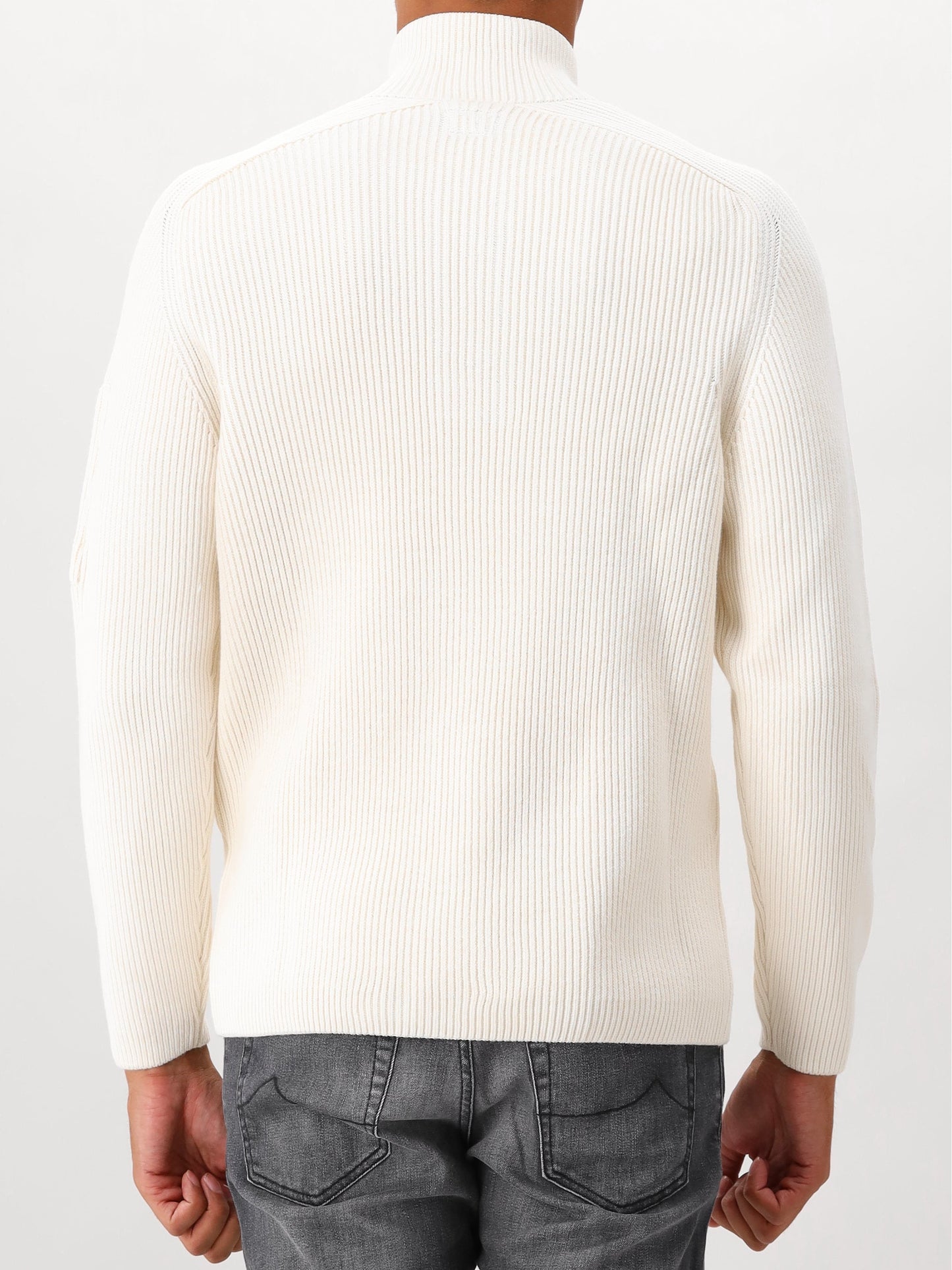 Cp Company Gebreide Trui Gebroken Wit Polo Collar