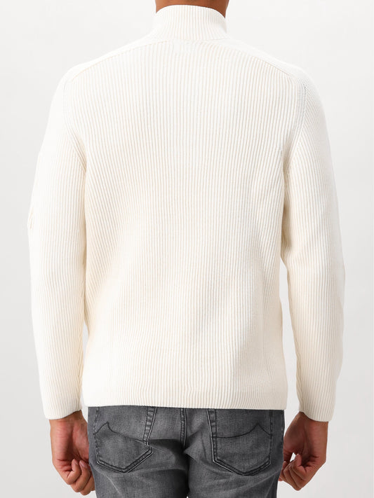 Cp Company Gebreide Trui Gebroken Wit Polo Collar