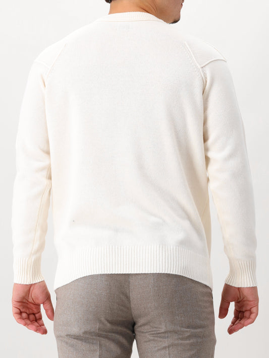 Cp Company Gebreide Trui Wit Lambswool