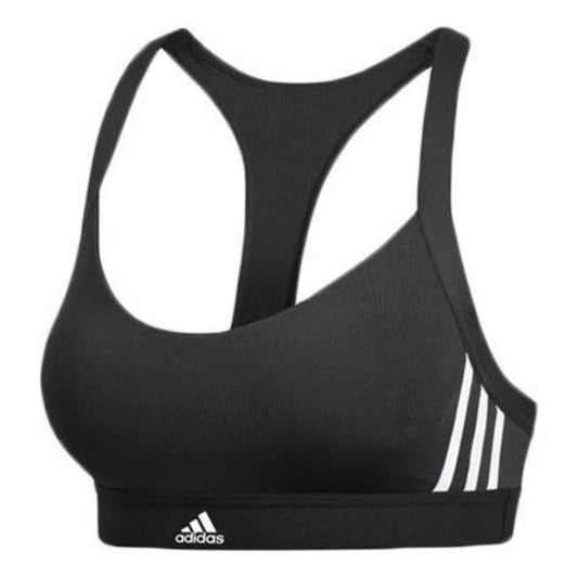 (WMNS) adidas All Me 3-Stripes Bra Asia Sizing 'Black Whtie' DU1290