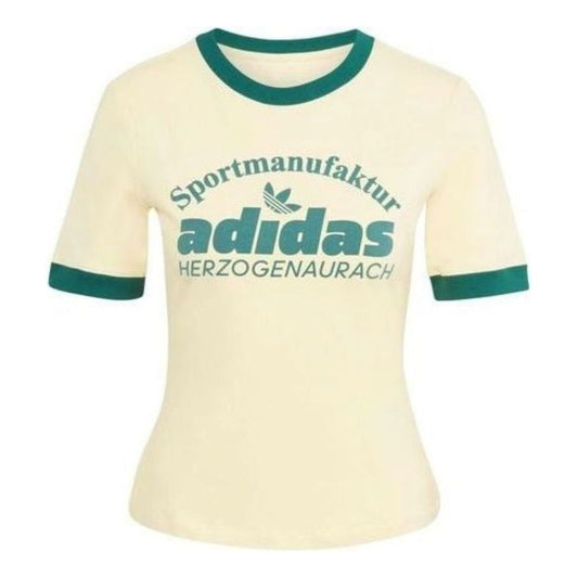 (WMNS) adidas Originals Retro Graphic T-Shirt Asia Sizing 'Yellow Green' IT9868