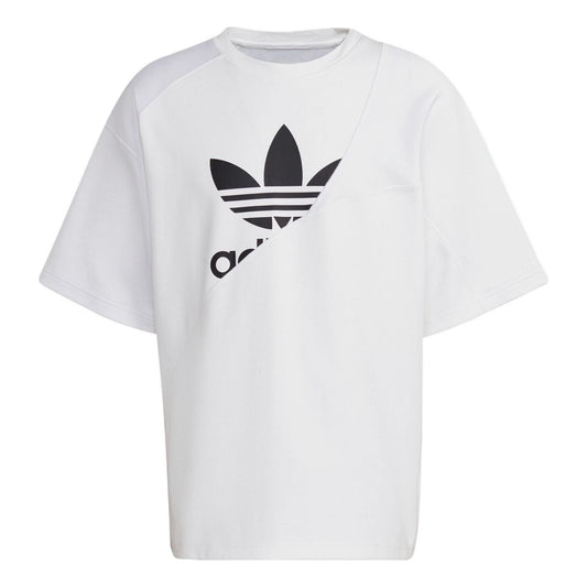 Men's adidas originals Bld Tricot In T Logo Sports Splicing Short Sleeve White T-Shirt HG1439