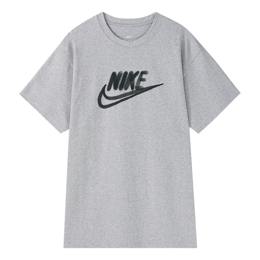 Nike Graffiti Logo Printing Short Sleeve light grey CT6491-902