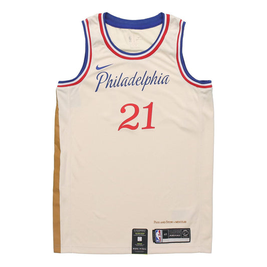 Nike NBA City limited SW Fan Edition 19-20 Season Philadelphia 76ers 21 Basketball Jersey/Vest Beige Creamy AV4664-280