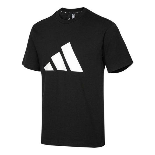 adidas M Fi 3b Tee Contrasting Colors Logo Sports Round Neck Short Sleeve Black H46559