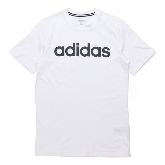 adidas neo M Ce Logo T1 Logo Printing Sports Round Neck Training Short Sleeve White GP4885