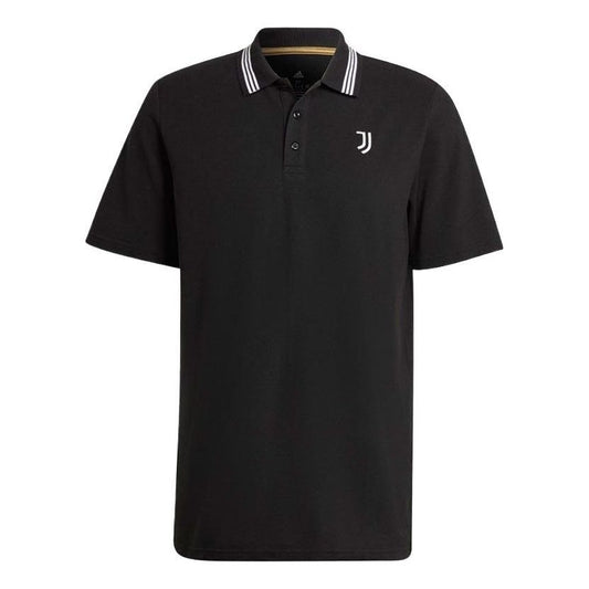 adidas Printing lapel Short Sleeve Polo Shirt Black HB6015