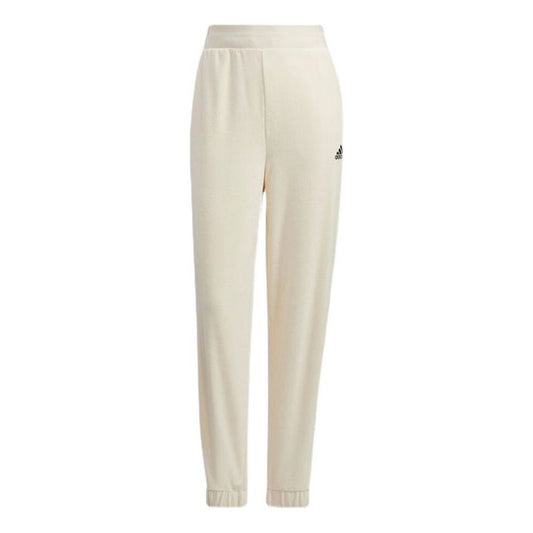 (WMNS) adidas Velour Pants Asia Sizing 'White' HG1824