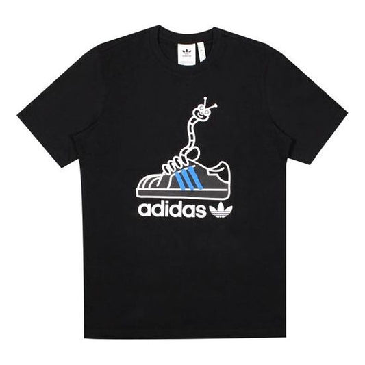 adidas originals Worm Tee Printing Sports Male Black GN2154