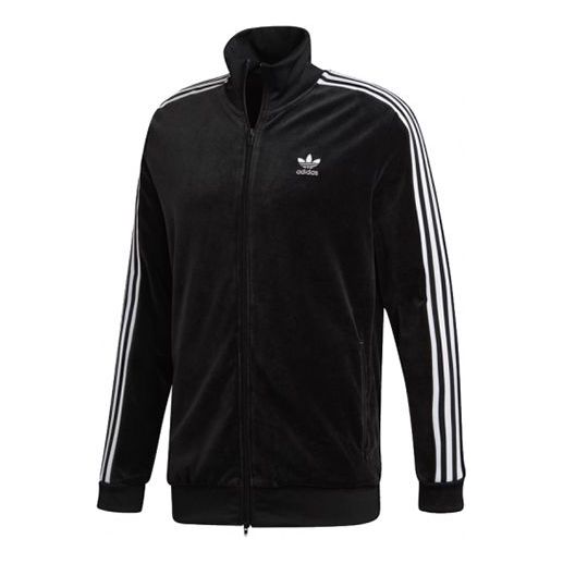 adidas originals Casual Sports Stand Collar Stripe Jacket Black DX3626