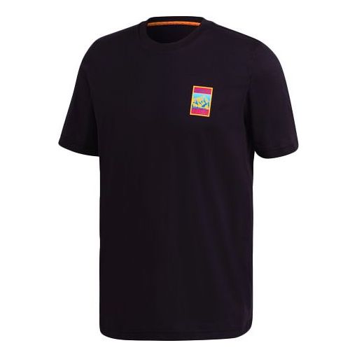 adidas originals Pattern Printing Casual Sports Short Sleeve Black GP1118