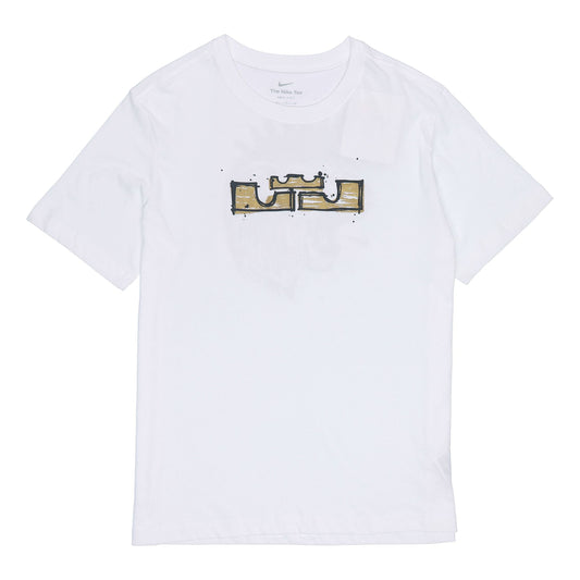 Nike Dri-Fit Lebron Printing Basketball Sports T-Shirt 'White' DR1292-100