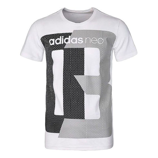 adidas neo M Fav Tshirt Printing Casual Sports Short Sleeve White CV6936