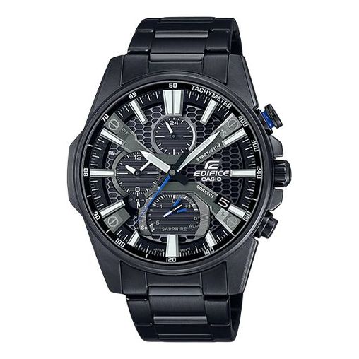 Men's CASIO Black quartz Watch 50mm Black Stainless Steel Case Strap Mens EQB-1200DC-1A