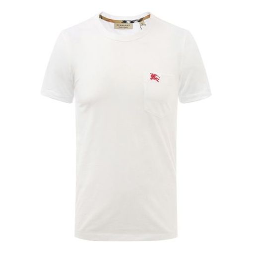Men's Burberry Logo Round Neck Short Sleeve White 80268541