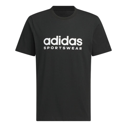 adidas Big Linear Logo T-shirt Asia Sizing 'Black White' JI9069