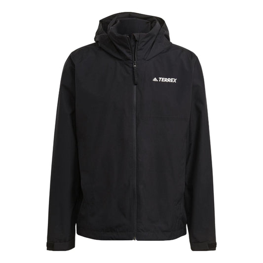 adidas Solid Color Brand Logo Printing hooded Long Sleeves Jacket Black GI7296