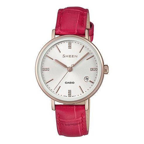 CASIO Quartz Waterproof SHEEN Sapphire Crystal Red Analog SHE-4048CGL-7AUPRD