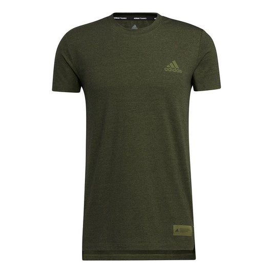 adidas Stu Tech Tee Solid Color Training Sports Short Sleeve Green GM0628