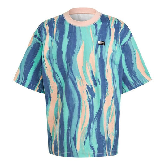 adidas originals Grx Dtc Tee Aop Large Printing Round Neck Sports Short Sleeve GN3319