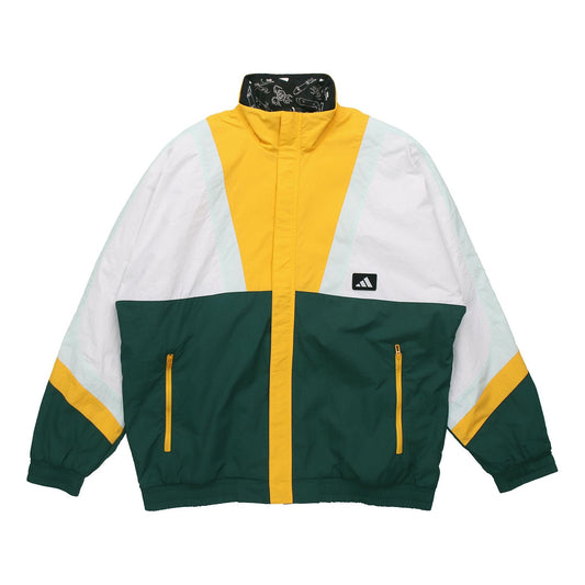 adidas UB JKT SILO Logo Casual Sports Colorblock Jacket Forest Green GM4444