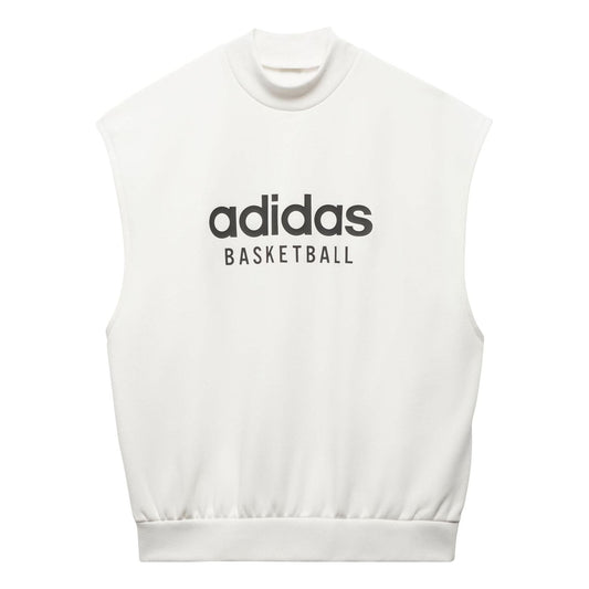 adidas Basketball Sleeveless Sweatshirt 'White' IA3417