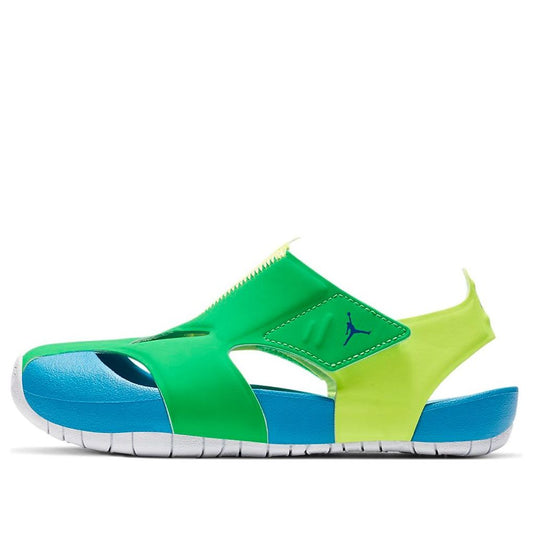 (PS) Air Jordan Flare Casual Colorblock Green Blue Yellow Sandals 'Green Blue Yellow' CI7849-300