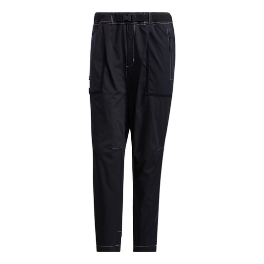 adidas Side Logo Knit Athleisure Casual Sports Pants Black HE5141
