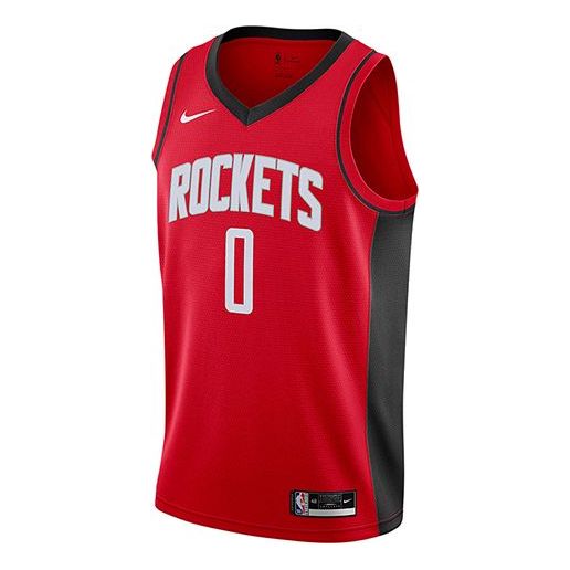 Nike Nba SW Fans Edition 20 Season Houston Rockets Westbrook 0 Sports Basketball Jersey For Men Red CW3666-657