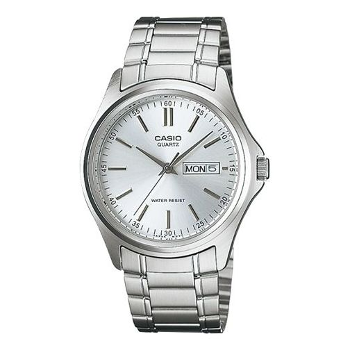 CASIO Waterproof Stainless Steel Strap Mens White Analog MTP-1239D-7A