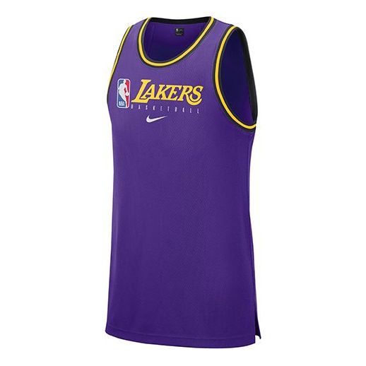Nike NBA DRI-FIT Los Angeles Lakers Sports Basketball Jersey/Vest Purple BQ9344-504