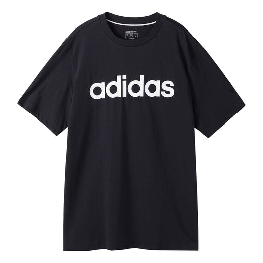 adidas neo M Ce Logo T1 Casual Sports Round Neck Training Short Sleeve Black GP4887