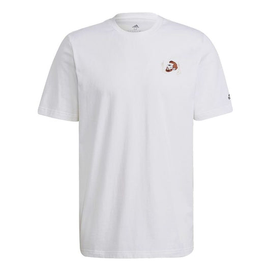 adidas Messi Icon Emb Soccer/Football Casual Sports Short Sleeve White HA5456