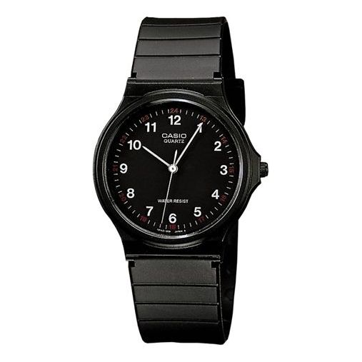 Men's CASIO YOUTH Retro Watch Classic Strap Black DialBlack Strap Mens BlackBlack Analog MQ-24-1B