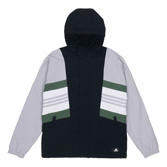 adidas UB JKT CB Fleece Lined Stay Warm Sports Woven Hooded Jacket Silver Gray GU1739
